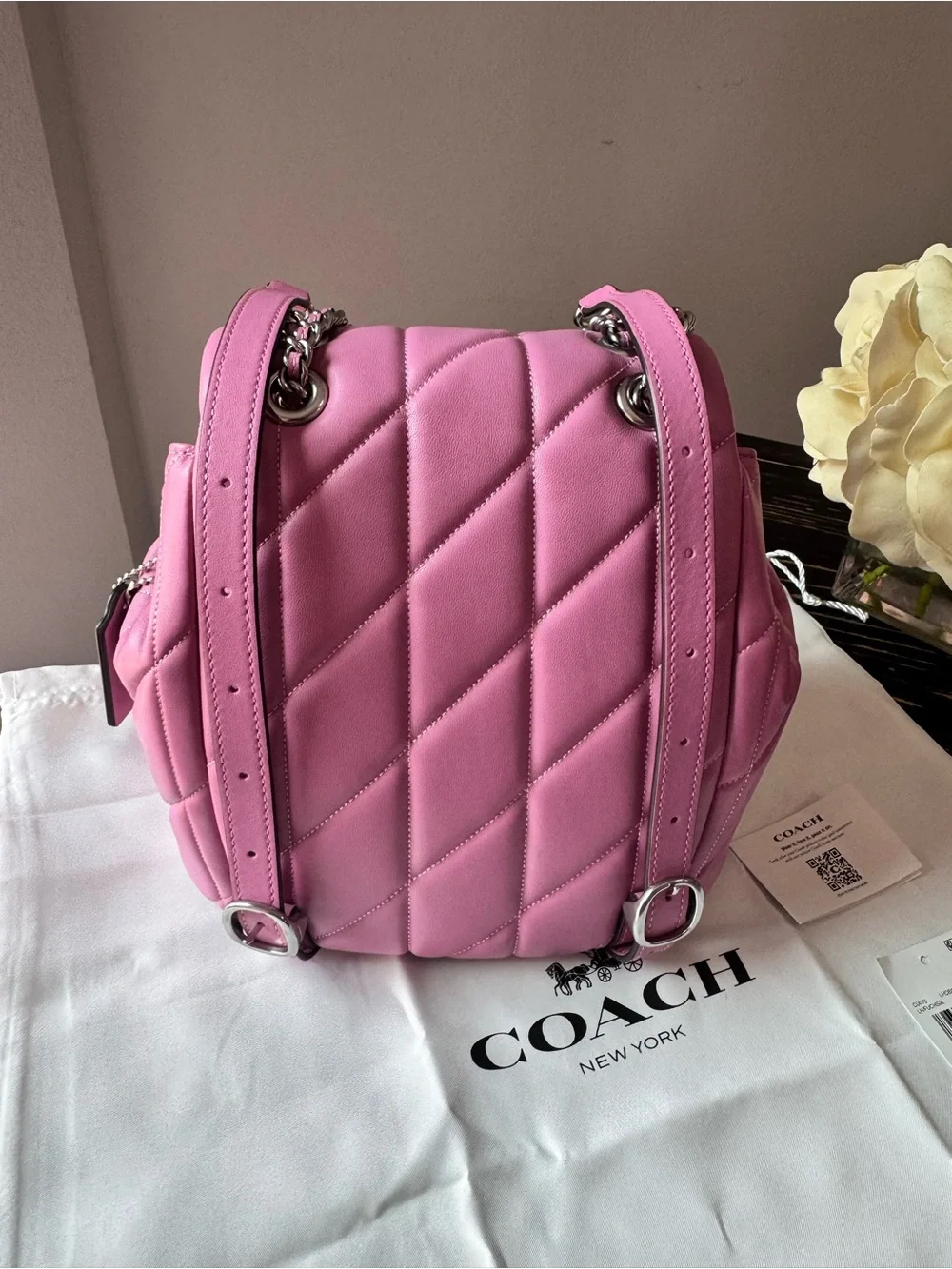 COACH Tabby Backpack Pillow Quilting in the Fuchsia/Pink colorway